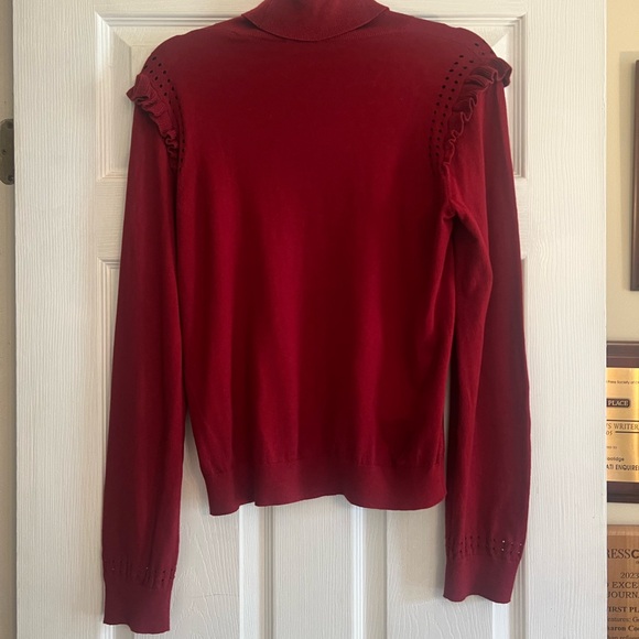 Kate Spade red cashmere blend turtleneck sweater S - Picture 3 of 7